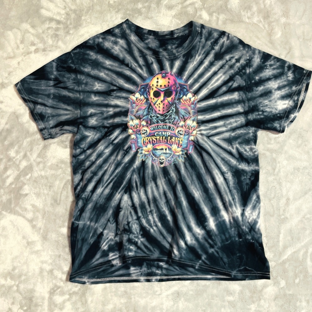 Friday the 13th Graphic Tee Mens M Tie Dye Jason Camp Crystal Lake